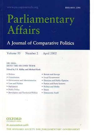 Parliamentary Affairs A Journal of Comparative Politics - Volume 55 Number 2, October 2002