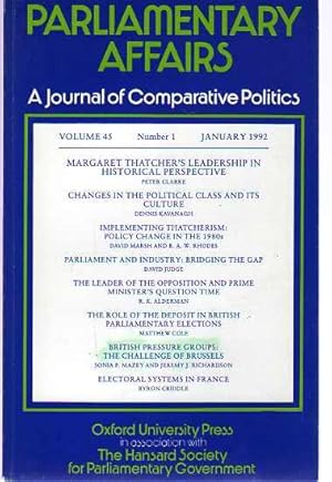 Parliamentary Affairs : A Journal of Comparative Politics - Volume 45, Number 1, January 1992