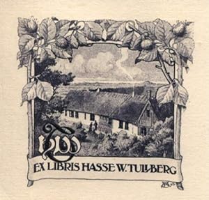 Exlibris Hasse W.Tullberg. Original-Kupferstich von Bror Almquist, Stockholm.
