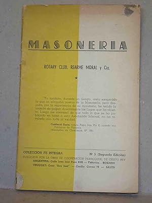 Imagen del vendedor de Masonera. Coleccin Fe Integra. N 5. 2 edicin a la venta por Libreria de Antano (ILAB & ABA Members)