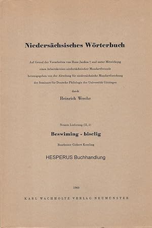 Bild des Verkufers fr Niederschsiches Wrterbuch - 9. Lieferung (II,2) zum Verkauf von HESPERUS Buchhandlung & Antiquariat