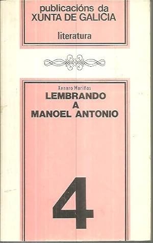 Immagine del venditore per LEMBRANDO A MANOEL ANTONIO. venduto da Librera Javier Fernndez