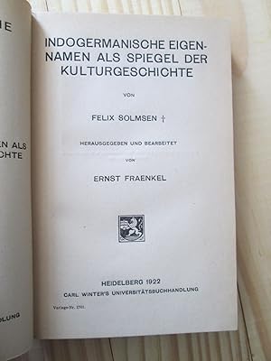 Seller image for Indogermanische Eigennamen als Spiegel der Kulturgeschichte for sale by Expatriate Bookshop of Denmark