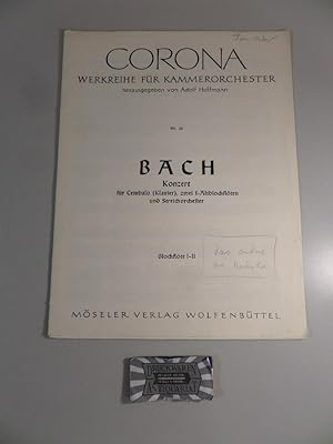 Bild des Verkufers fr Bach : Konzert fr Cembalo (Klavier), zwei f-Altblockflten und Streichorchester - Blockflte I-II. Corona Werkreihe fr Kammerorchester - Nr. 32. zum Verkauf von Druckwaren Antiquariat