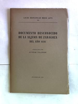 Imagen del vendedor de Documento desconocido de la aljama de Zaragoza del ano 1331. Leges hispanicae medii aevi, VII. a la venta por Antiquariat Bookfarm