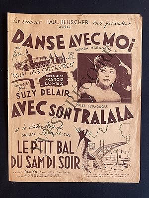 PARTITION MUSICALE GRAND FORMAT-"DANSE AVEC MOI"-"AVEC SON TRALALA"-"LE P'TIT BAL DU SAM'DI SOIR"...