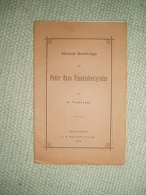 Seller image for Afsluttende Bemrkninger om Peder Oxes Finantsbestyrelse for sale by Expatriate Bookshop of Denmark