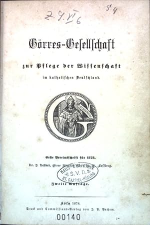 Seller image for Eine Studie ber H. E. Lessing; Grres-Gesellschaft zur Pflege der Wissenschaft im kath. Deutschland, 1. Vereinsschrift 1878; for sale by books4less (Versandantiquariat Petra Gros GmbH & Co. KG)