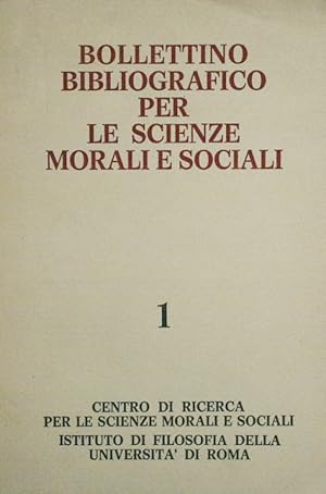 Bollettino bibliografico per le scienze morali e sociali