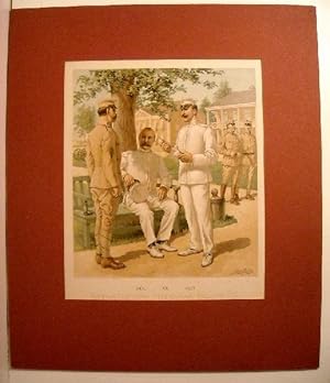 Seller image for Uniform of the United States Army 1774-1889.: Vol II. Plate XX. 1902-07. Officers & Enlisted Men, Summer Uniform. for sale by Military Books