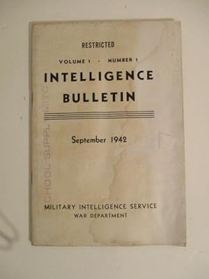 Seller image for Intelligence Bulletin. Vol. I. No 1. September 1942. for sale by Military Books