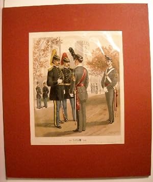 Seller image for Uniform of the United States Army 1774-1889.: Plate XXXVIII. 1888. Officers: Cavalry, Artillery, Cadet, Full Dress. for sale by Military Books