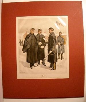 Seller image for Uniform of the United States Army 1774-1889.: Plate XL. 1888. Officers & Enlisted Men (Overcoats & Capes). for sale by Military Books