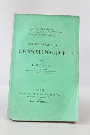 Notions générales d'économie politique