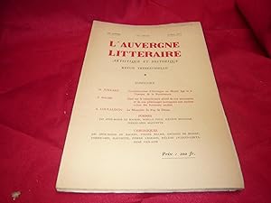 L'Auvergne Littéraire Artistique Et Historique Revue Trimestrielle, 30ème Année, Avril 1953, N°14...