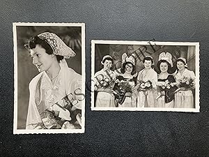 2 PHOTOS-MARIE-HELENE PASCOU-REINE DES "FILETS BLEUS" 1951