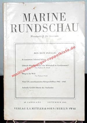 Imagen del vendedor de Marine-Rundschau - Monatsschrift fr Seewesen September 1943 a la venta por Oldenburger Rappelkiste