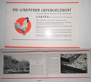 Werbeprospekt: Die Garather Geflügelzucht - Vollmitglied des Reichsgeflügelherdbuches Garath bei ...