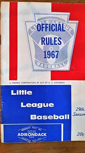 Seller image for Official Rules 1967 Little League Baseball for sale by Bramble Ridge Books