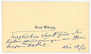 Seller image for Eigenh. Visitenkarte. for sale by Antiquariat INLIBRIS Gilhofer Nfg. GmbH