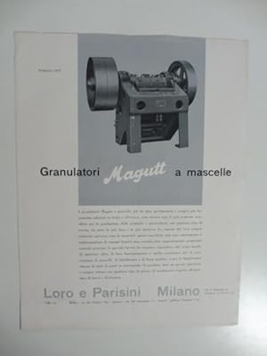 Granulatori Magutt a mascelle. Loro e Parisini, Milano. Grafica dello Studio Boggeri