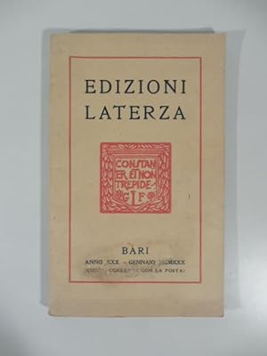 Catalogo della casa editrice Gius. Laterza & Figli, Bari, 1930