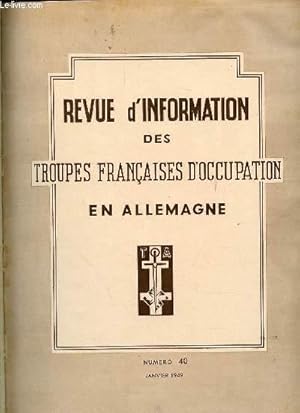 Seller image for REVUE DES TROUPES DE L'ARMEE D'OCCUPATION N40 - Visite  l'European Command  Heidelberg / Le ravitaillement par air et la 1re C.R.A. / Souvenirs du "Cadre noir" par le lieutenant Richard / Le pont arien se renforce / ETC. for sale by Le-Livre