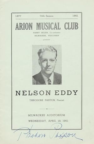 Signed program for a recital with noted American baritone (1901-1967), featuring works of Donizet...