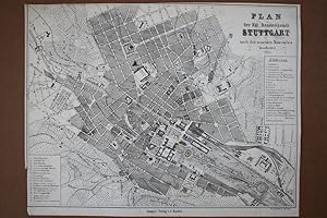Plan der Kgl. Residenzstadt Stuttgart nach den neuesten Materialien bearbeitet, Stahlstich on 187...