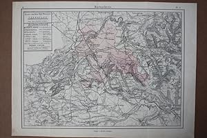 Stuttgart, Neckarkreis, Karte von dem Kgl. Oberamt Cannstatt, altkolorierter Stahlstich um 1870 v...