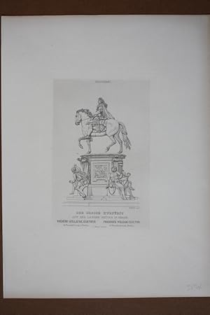 Der grosse Kurfürst auf der langen Brücke in Berlin, Andreas Schlüter (1660 - 1714), Stahlstich u...