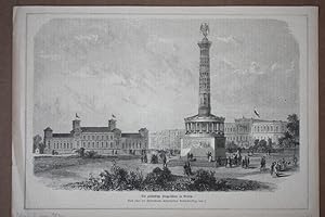 Sie zukünftige Siegessäule in Berlin, Holzstich um 1870 nach einer der Gartenlaube mitgetheilten ...