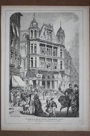 Die Passage an der Ecke der Friedrich- und Behrenstraße in Berlin, Holzstich um 1875 nach einer O...