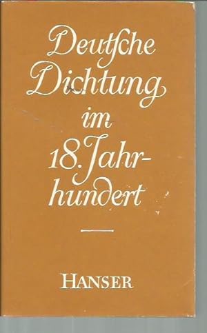 Seller image for Deutsche Dichtung im 18. Jahrhundert for sale by Bookfeathers, LLC