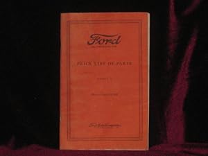 Ford Price List of Parts. Model T. Effective August 5, 1928