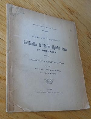 Rectification de l'Ancien Alphabet Arabe, dit Phénicien