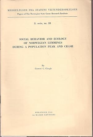 Seller image for Social Behavior and Ecology of Norwegian Lemmings during a for sale by Clivia Mueller