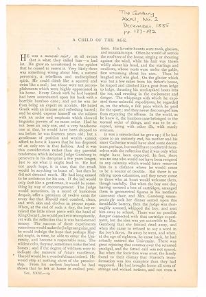 Seller image for A Child of the Age. [original single article from The Century Magazine, Volume 31, Number 2 (December, 1885), pp. 177-192] for sale by Cat's Cradle Books