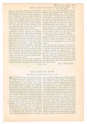 Seller image for The "Lamia" of Keats. [original single article from The Century Magazine, Volume 31, Number 2 (December, 1885), pp. 243-250] for sale by Cat's Cradle Books