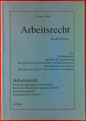 Seller image for Arbeitsrecht. Leicht lernen. 1997/98. for sale by biblion2