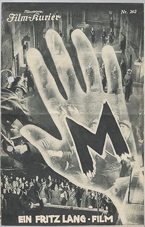 Bild des Verkufers fr M. Ein Fritz Lang Film. (Illustrierte Film-Kurier. Nr. 262.) zum Verkauf von Fldvri Books