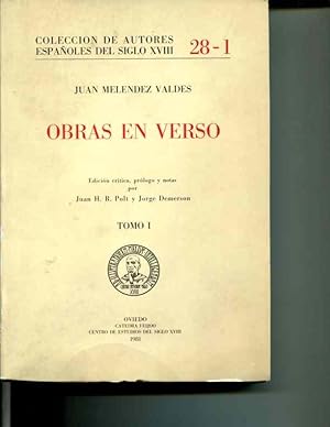 Imagen del vendedor de MelÃ ndez ValdÃ s : obras en verso. (tomo 1) a la venta por Orca Knowledge Systems, Inc.