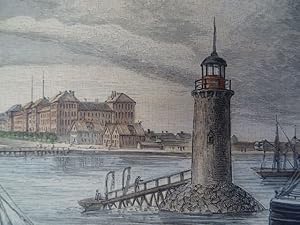 Die Kieler Bucht. Kolor. Holzstich nach C. Schildt. Um 1887. 32 x 24 cm.