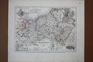 Mecklenburg Schwerin und Strelitz, Rostock, Güstrow, Ostsee, altkolorierter Stahlstich von 1854 m...