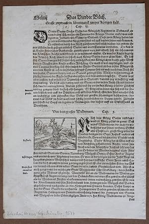 Rostock, Insel Rügen, Stralsund, original Holzschnitt von 1577 aus Sebastian Münsters Cosmographi...