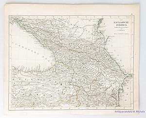 Der Kaukasische Isthmus. Von Hand grenzkolorierte Karte, ca. 1855.