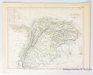 Die Staaten Neu-Granada, Ecuador und Venezuela 1859. Von Hand grenzkolorierte Karte.