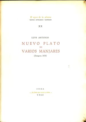 Image du vendeur pour NUEVO PLATO DE VARIOS MANJARES (ZARAGOZA 1658) mis en vente par Librera Maxtor