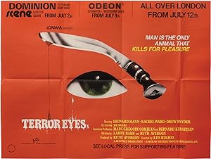 Bild des Verkufers fr Night School [Terror Eyes] (Original British poster for the 1981 film) zum Verkauf von Royal Books, Inc., ABAA