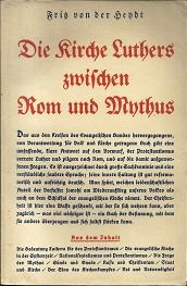 Bild des Verkufers fr Die Kirche Luthers zwischen Rom und Mythus. zum Verkauf von Antiquariat Axel Kurta